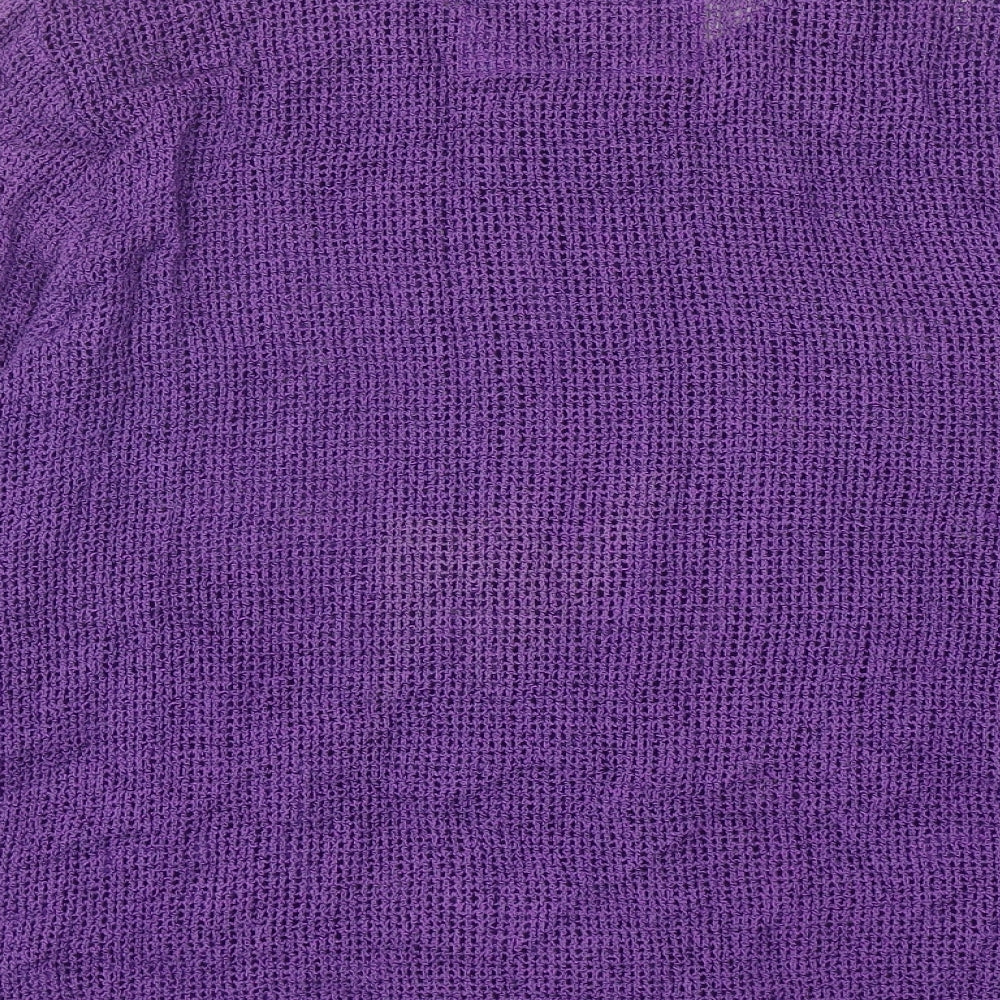 The Masai Womens Purple Scoop Neck Cotton Cardigan Jumper Size S