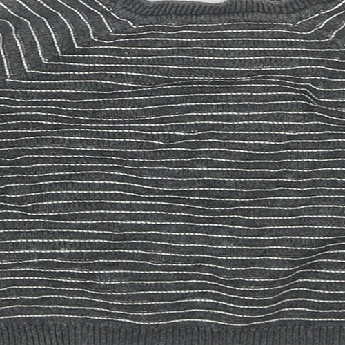 TU Baby Grey Striped Cotton Pullover Jumper Size 0-3 Months Button