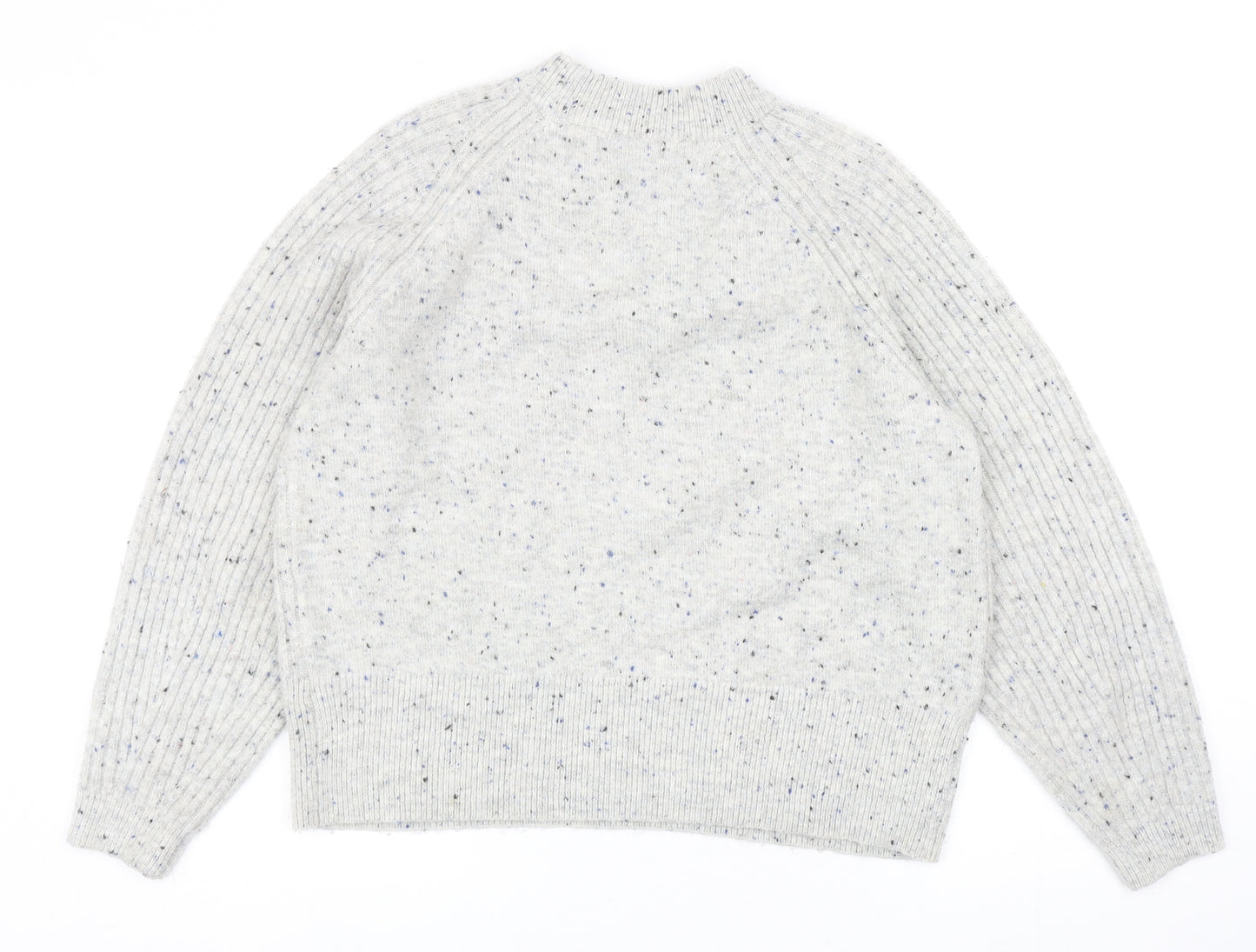 Marks and Spencer Womens Grey Round Neck Acrylic Pullover Jumper Size M