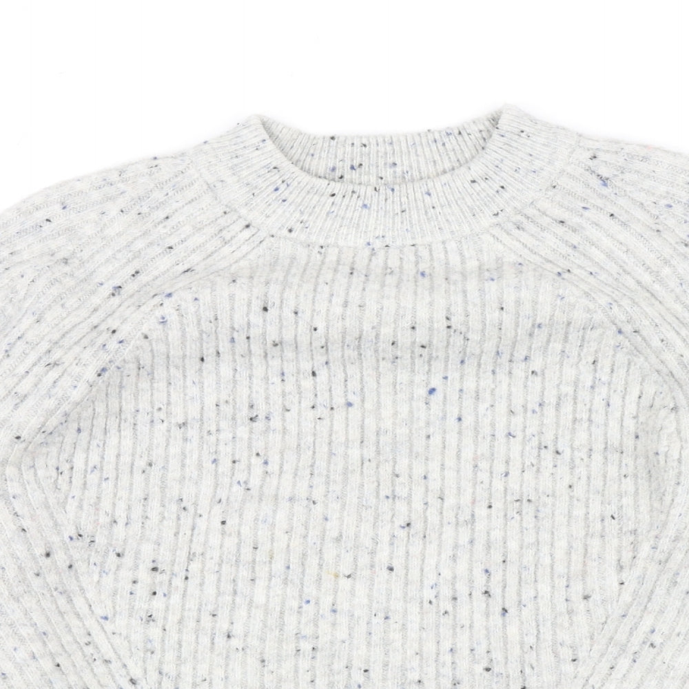 Marks and Spencer Womens Grey Round Neck Acrylic Pullover Jumper Size M
