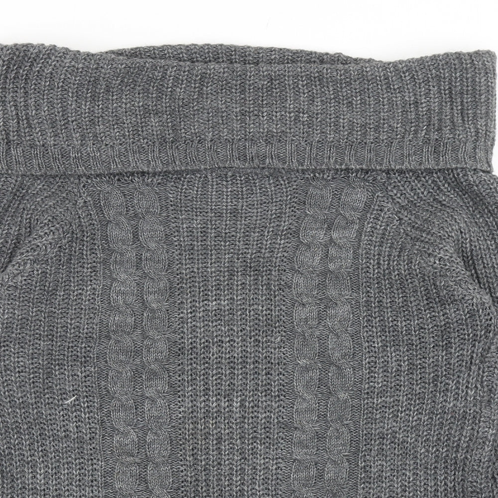 Cameo Rose Womens Grey Roll Neck Acrylic Pullover Jumper Size M