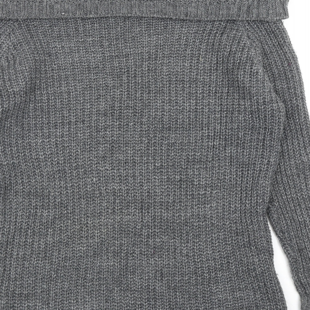 Cameo Rose Womens Grey Roll Neck Acrylic Pullover Jumper Size M