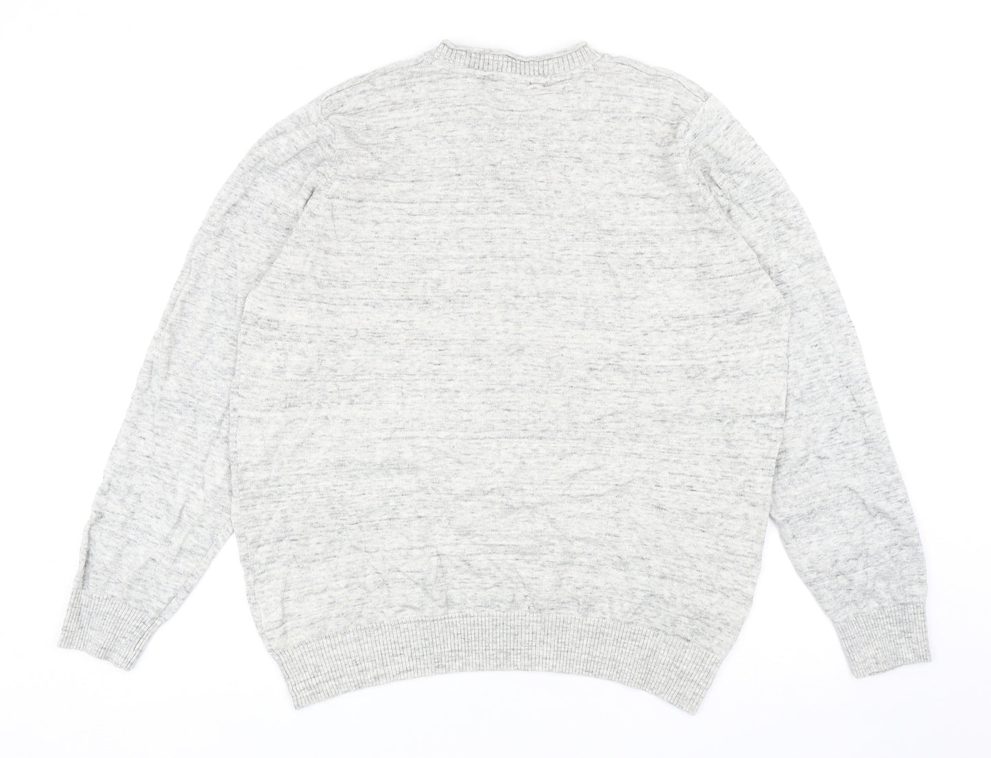 Cedar Wood State Mens Grey Round Neck Cotton Pullover Jumper Size XL