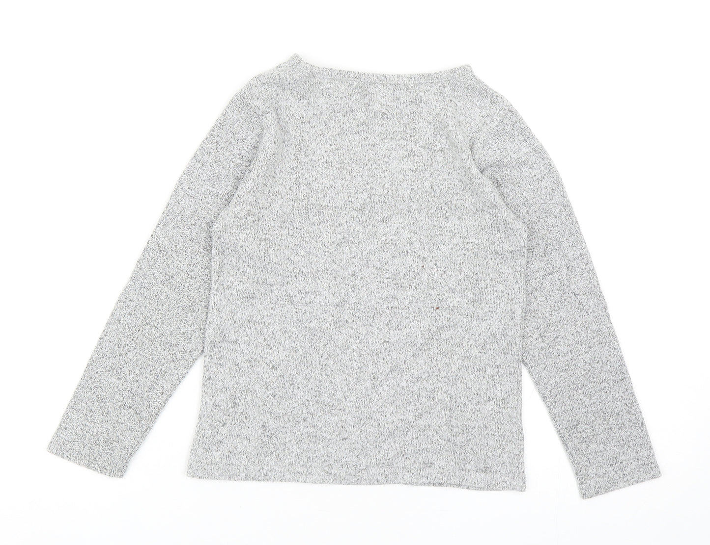 Primark Girls Grey Round Neck Acrylic Pullover Jumper Size 6-7 Years Pullover - Sparkle