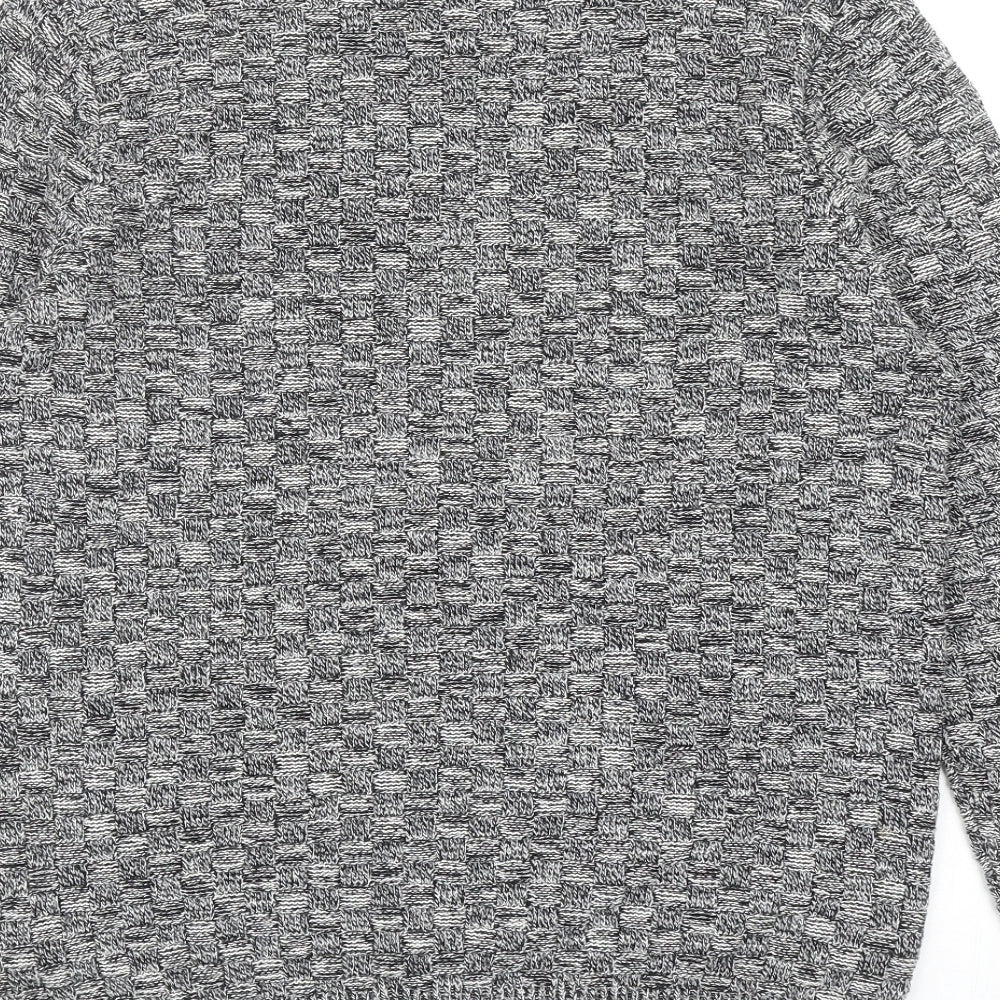 Topman Mens Grey Round Neck Acrylic Pullover Jumper Size M