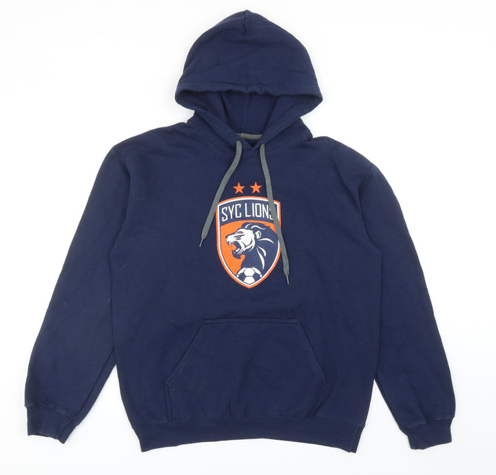 Gildan Mens Blue Cotton Pullover Hoodie Size M