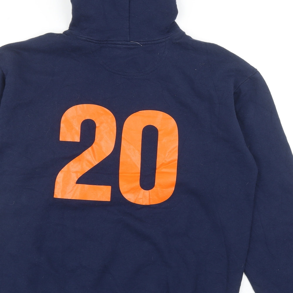 Gildan Mens Blue Cotton Pullover Hoodie Size M