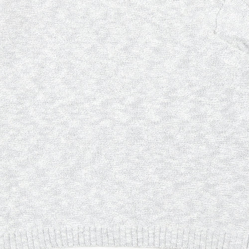 Marks and Spencer Womens Grey Round Neck Cotton Pullover Jumper Size 12