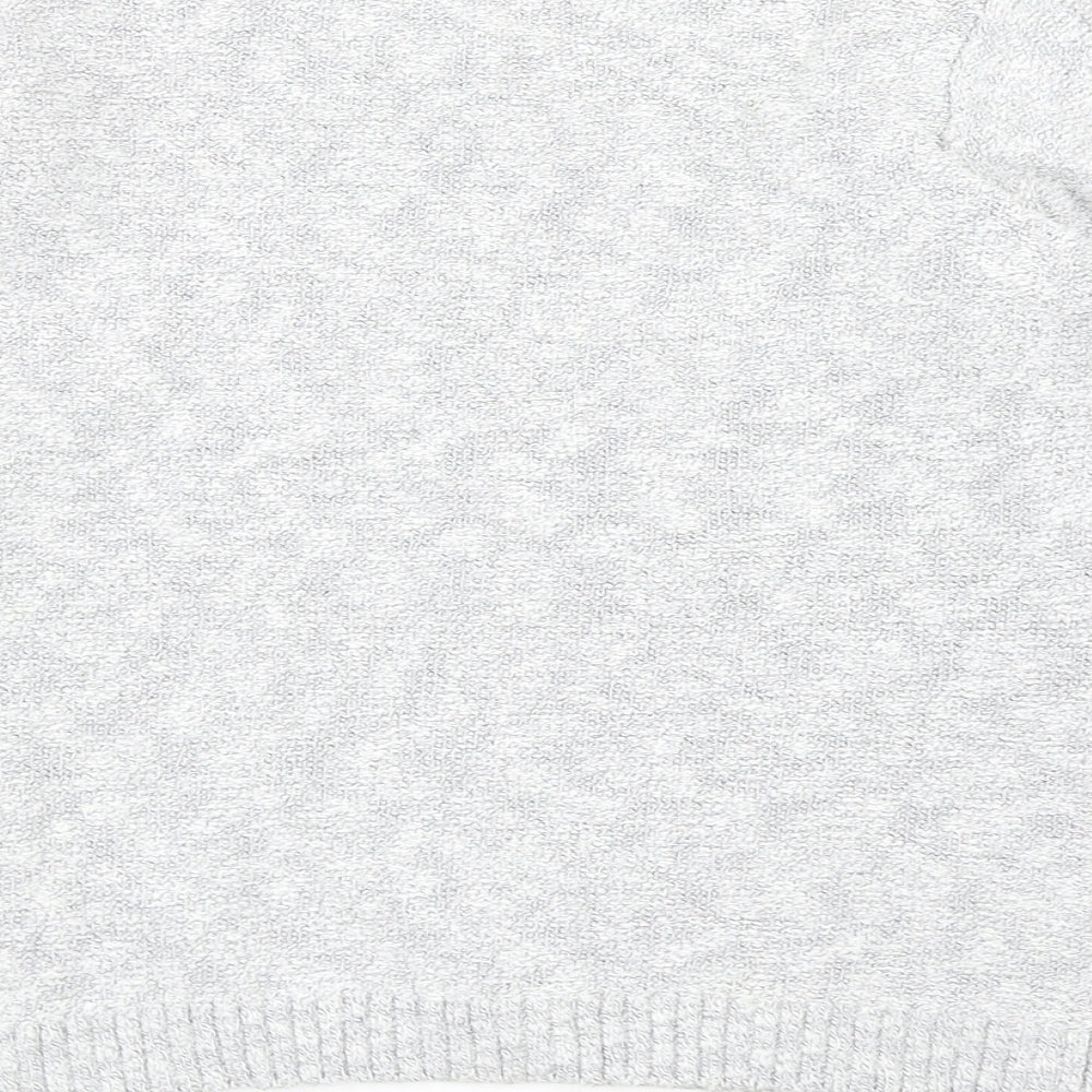 Marks and Spencer Womens Grey Round Neck Cotton Pullover Jumper Size 12