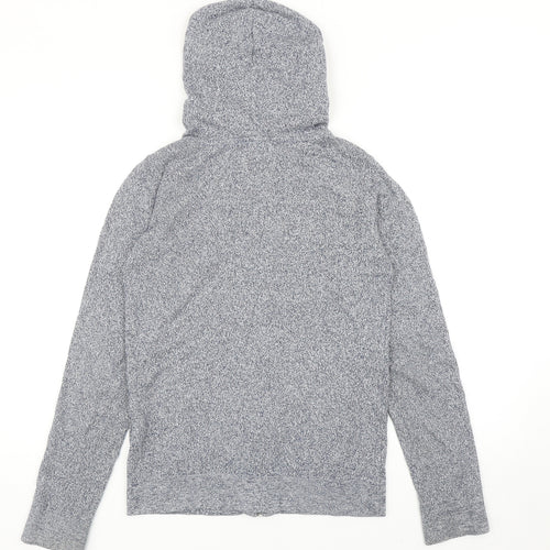 Della Lana Womens Blue Cotton Full Zip Hoodie Size XS Zip