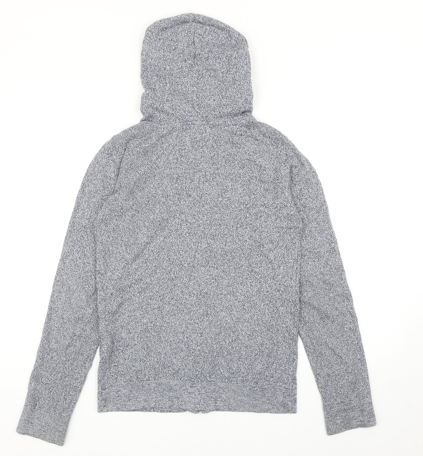 Della Lana Womens Blue Cotton Full Zip Hoodie Size XS Zip