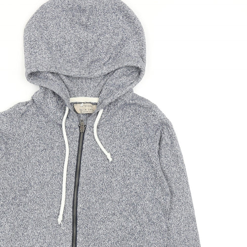 Della Lana Womens Blue Cotton Full Zip Hoodie Size XS Zip