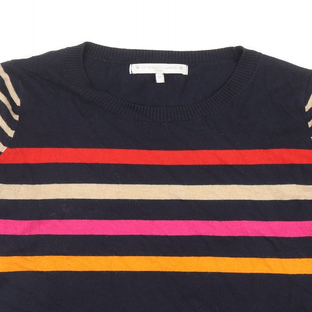 NEXT Womens Multicoloured Round Neck Striped Polyester Pullover Jumper Size 14