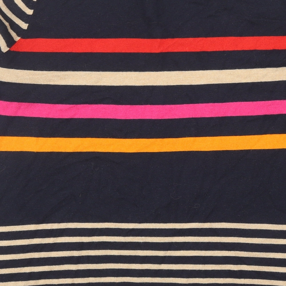 NEXT Womens Multicoloured Round Neck Striped Polyester Pullover Jumper Size 14
