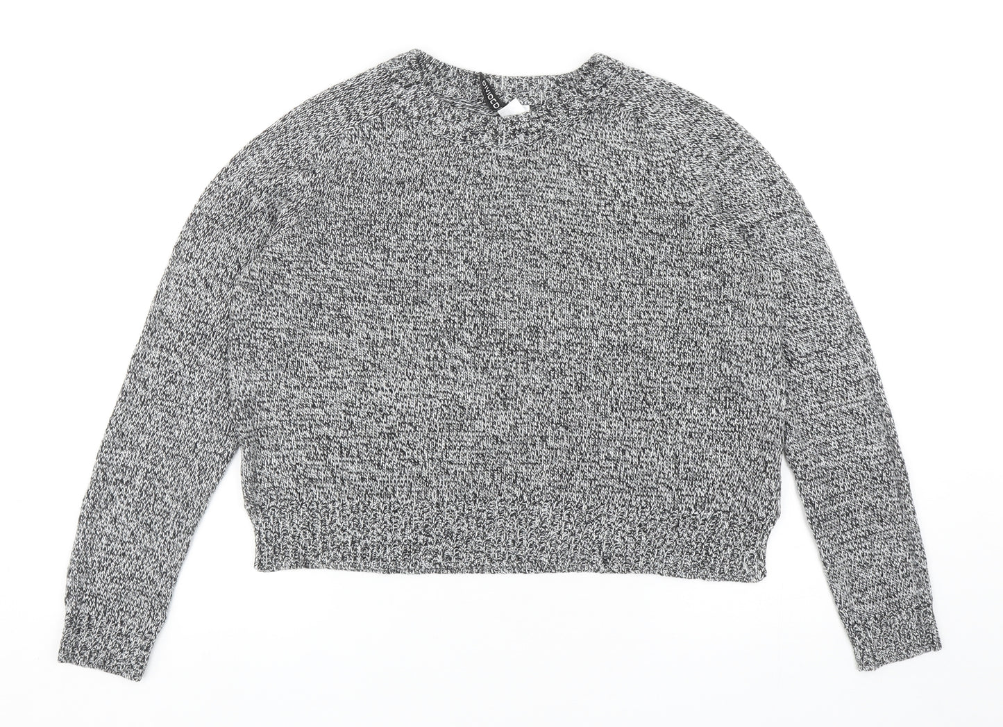 Divided by H&M Womens Grey Scoop Neck Acrylic Pullover Jumper Size S - Cropped