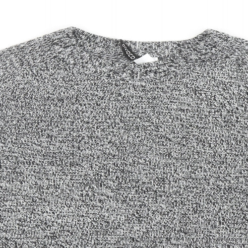 Divided by H&M Womens Grey Scoop Neck Acrylic Pullover Jumper Size S - Cropped