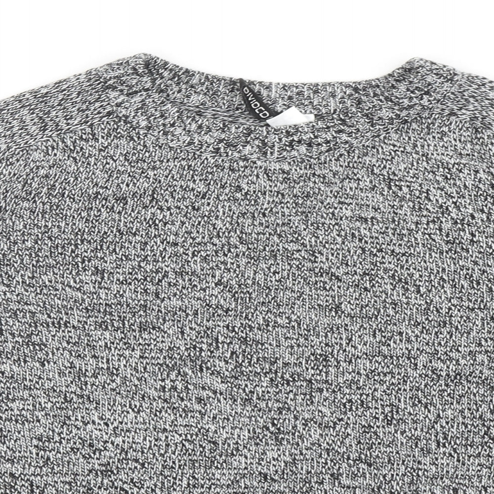 Divided by H&M Womens Grey Scoop Neck Acrylic Pullover Jumper Size S - Cropped