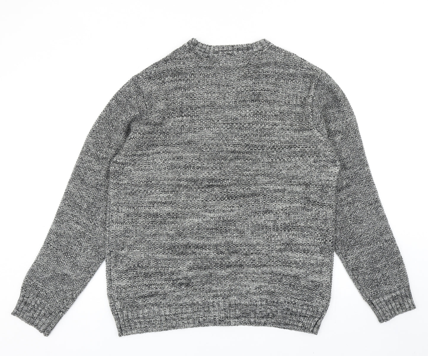 Primark Mens Grey Round Neck Acrylic Pullover Jumper Size L