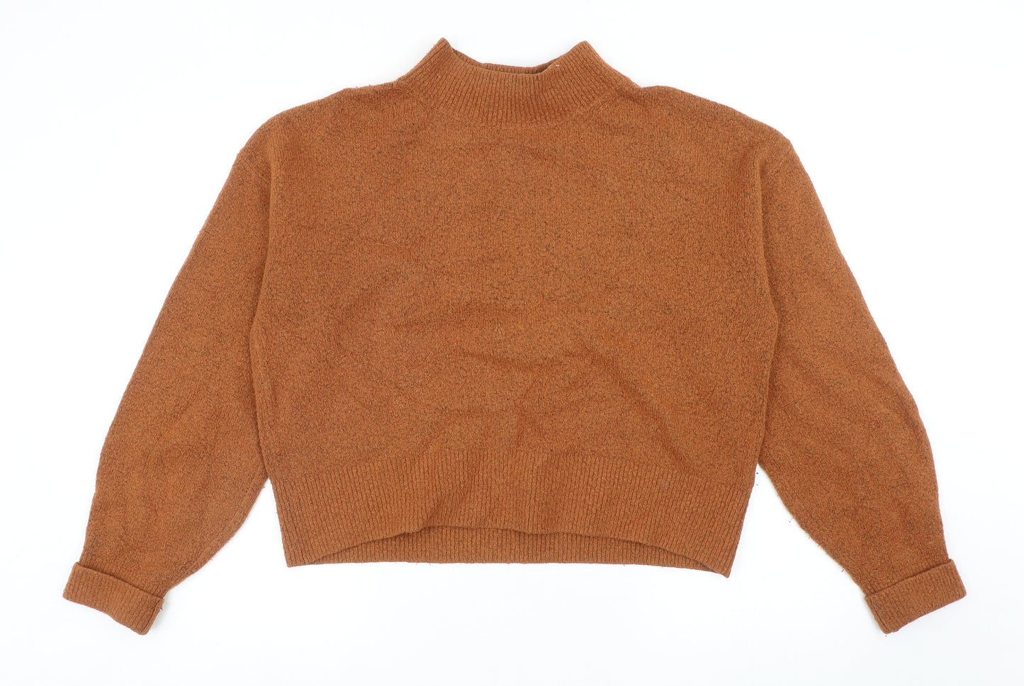 & Other Stories Womens Orange Mock Neck Acrylic Pullover Jumper Size M