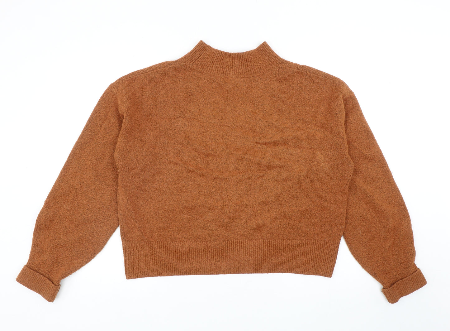 & Other Stories Womens Orange Mock Neck Acrylic Pullover Jumper Size M