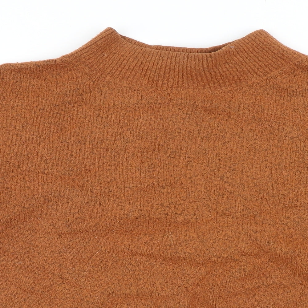 & Other Stories Womens Orange Mock Neck Acrylic Pullover Jumper Size M