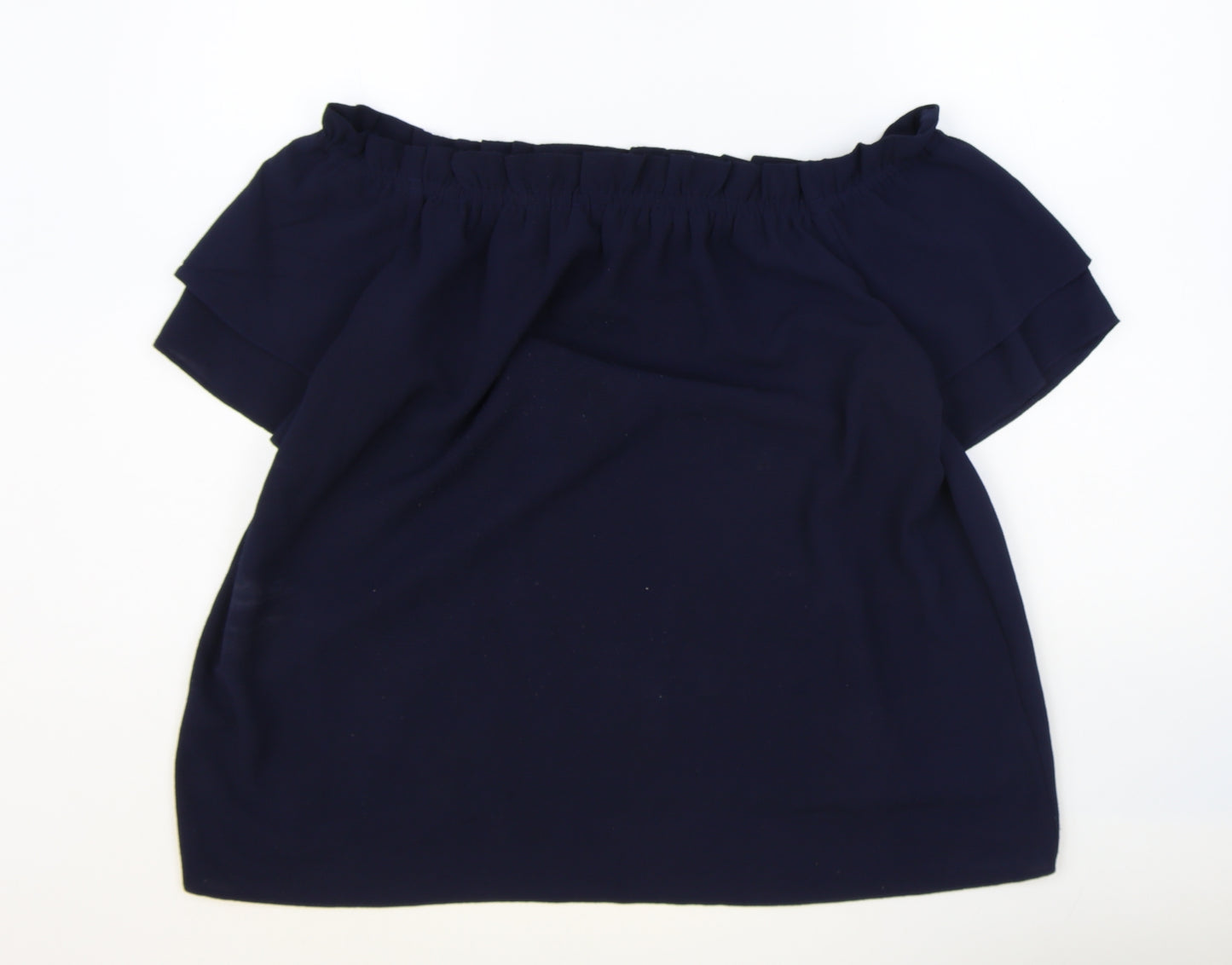 Dorothy Perkins Womens Blue Polyester Basic T-Shirt Size 16 Off the Shoulder