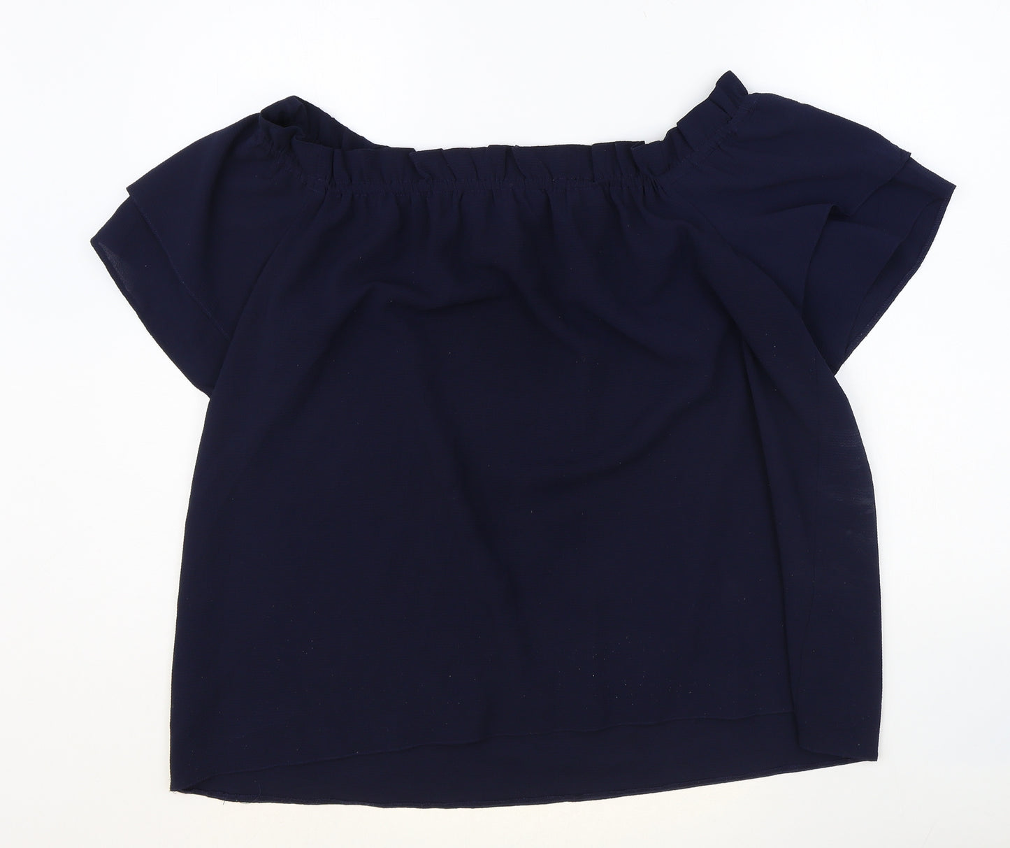 Dorothy Perkins Womens Blue Polyester Basic T-Shirt Size 16 Off the Shoulder