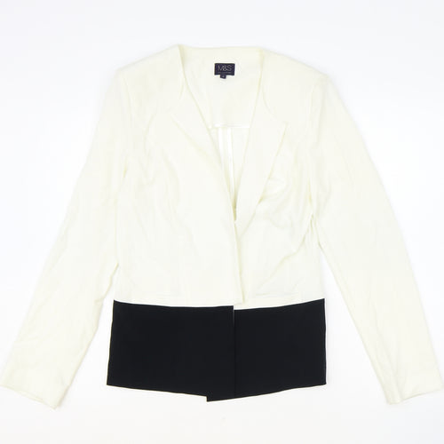 Marks and Spencer Womens Ivory Polyester Jacket Blazer Size 12