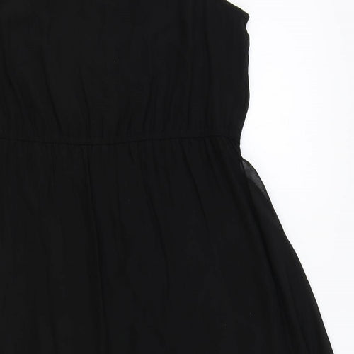 Evie Womens Black Polyester Fit & Flare Size 12 V-Neck Pullover