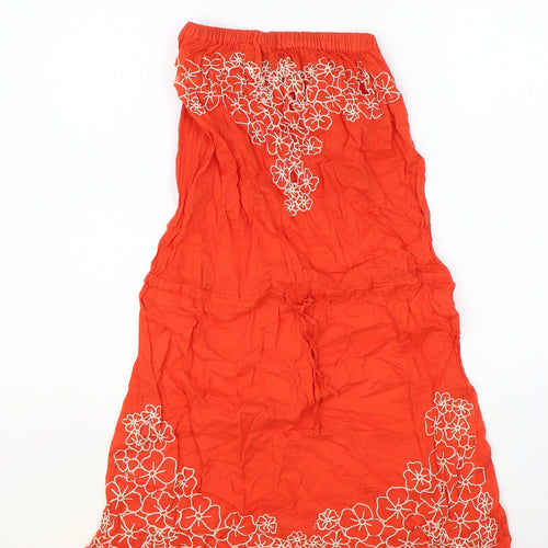 Topshop Womens Orange 100% Cotton A-Line Size S Off the Shoulder Pullover