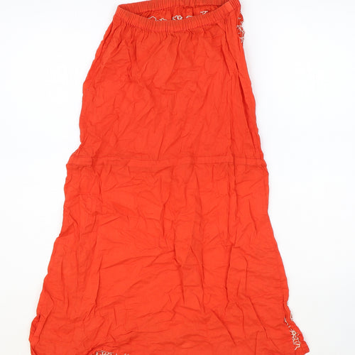 Topshop Womens Orange 100% Cotton A-Line Size S Off the Shoulder Pullover