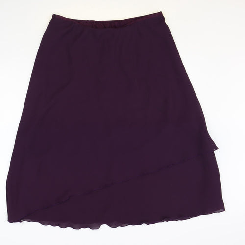 Preworn Womens Purple Polyester A-Line Skirt Size 32 in