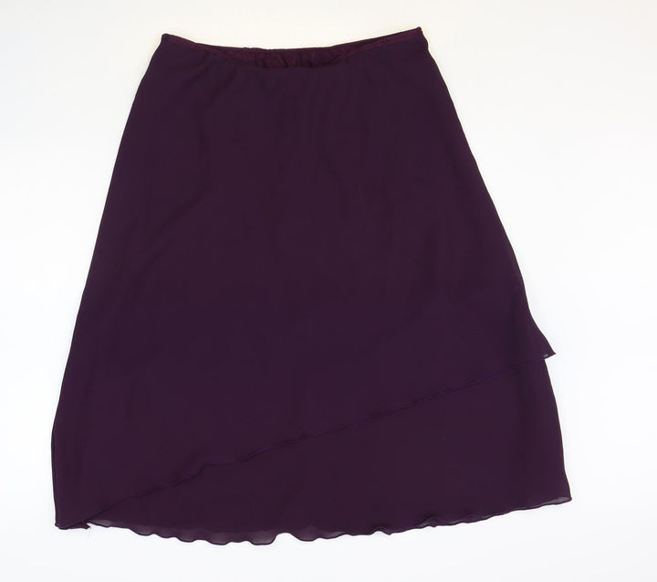 Preworn Womens Purple Polyester A-Line Skirt Size 32 in
