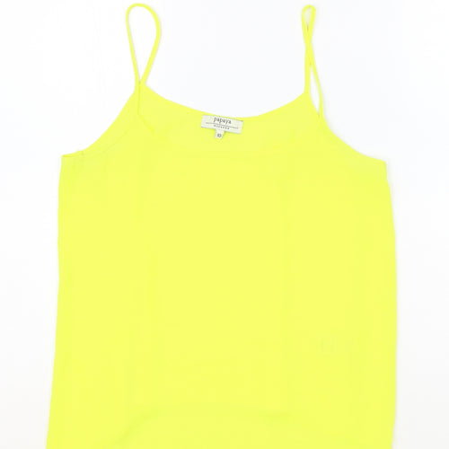Papaya Womens Yellow Polyester Basic Tank Size 10 Round Neck