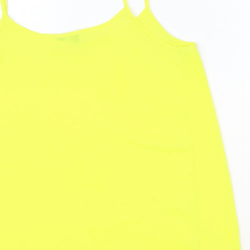 Papaya Womens Yellow Polyester Basic Tank Size 10 Round Neck