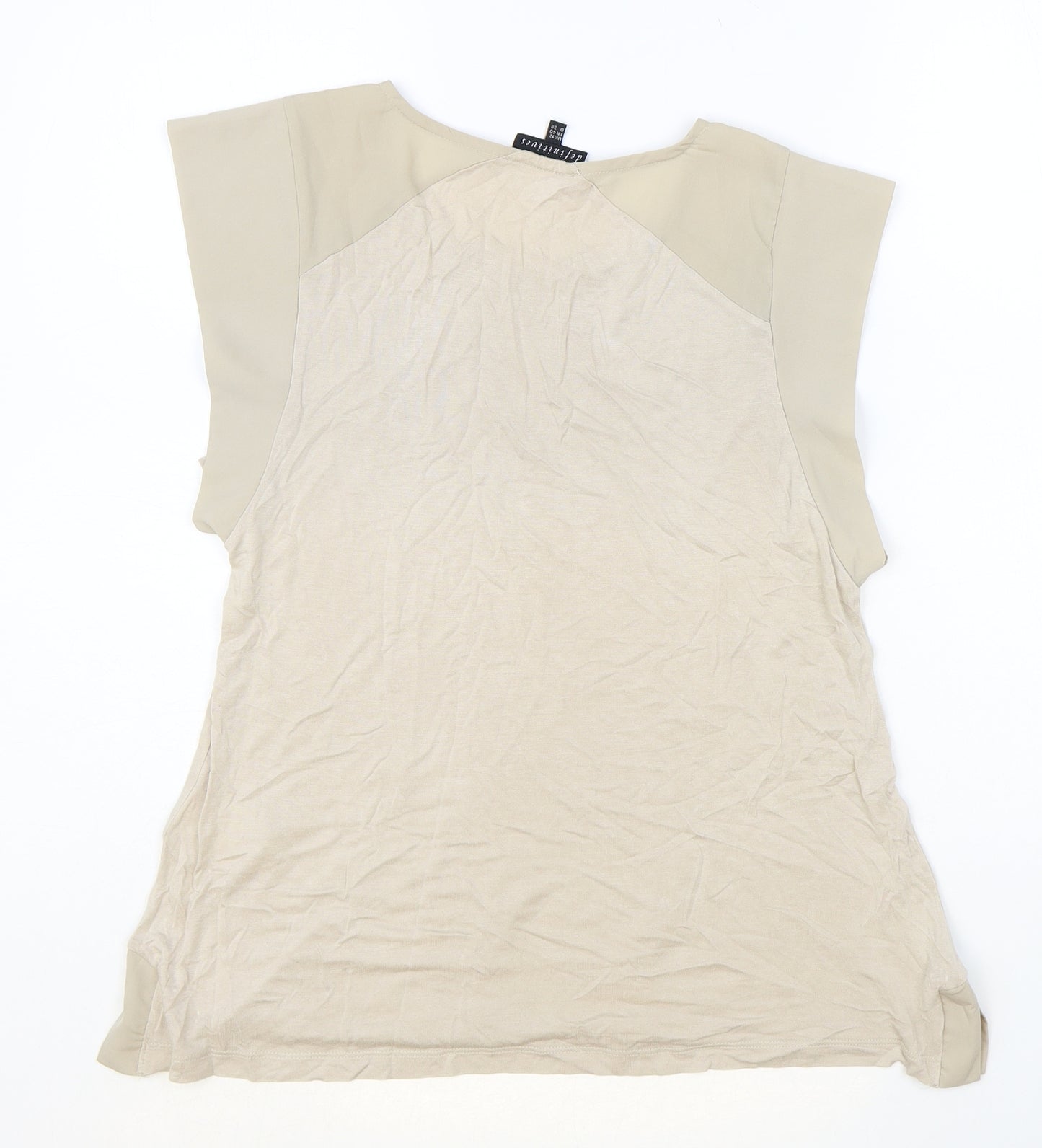 Warehouse Womens Brown Viscose Basic T-Shirt Size 12 Round Neck