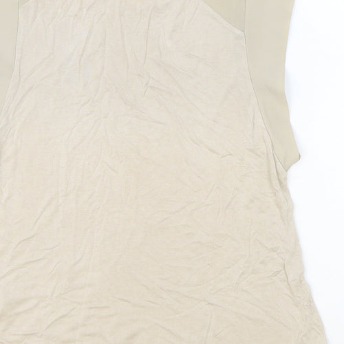 Warehouse Womens Brown Viscose Basic T-Shirt Size 12 Round Neck