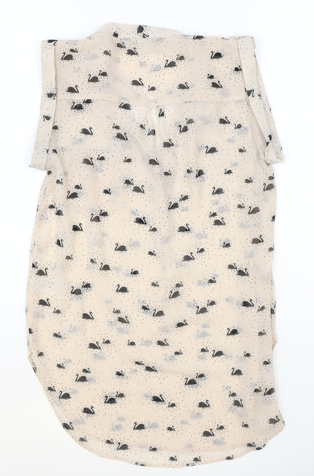 Dorothy Perkins Womens Pink Geometric Polyester Basic Blouse Size 8 V-Neck - Swan Print