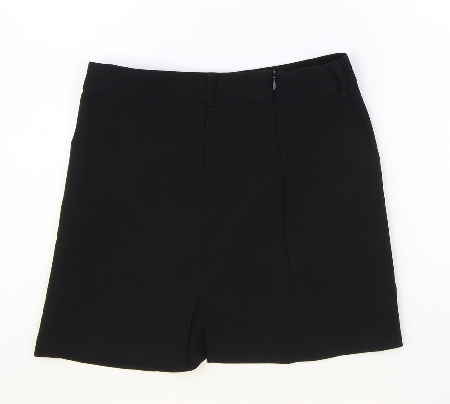 Primark Womens Black Polyester Mini Skort Size 6 Zip