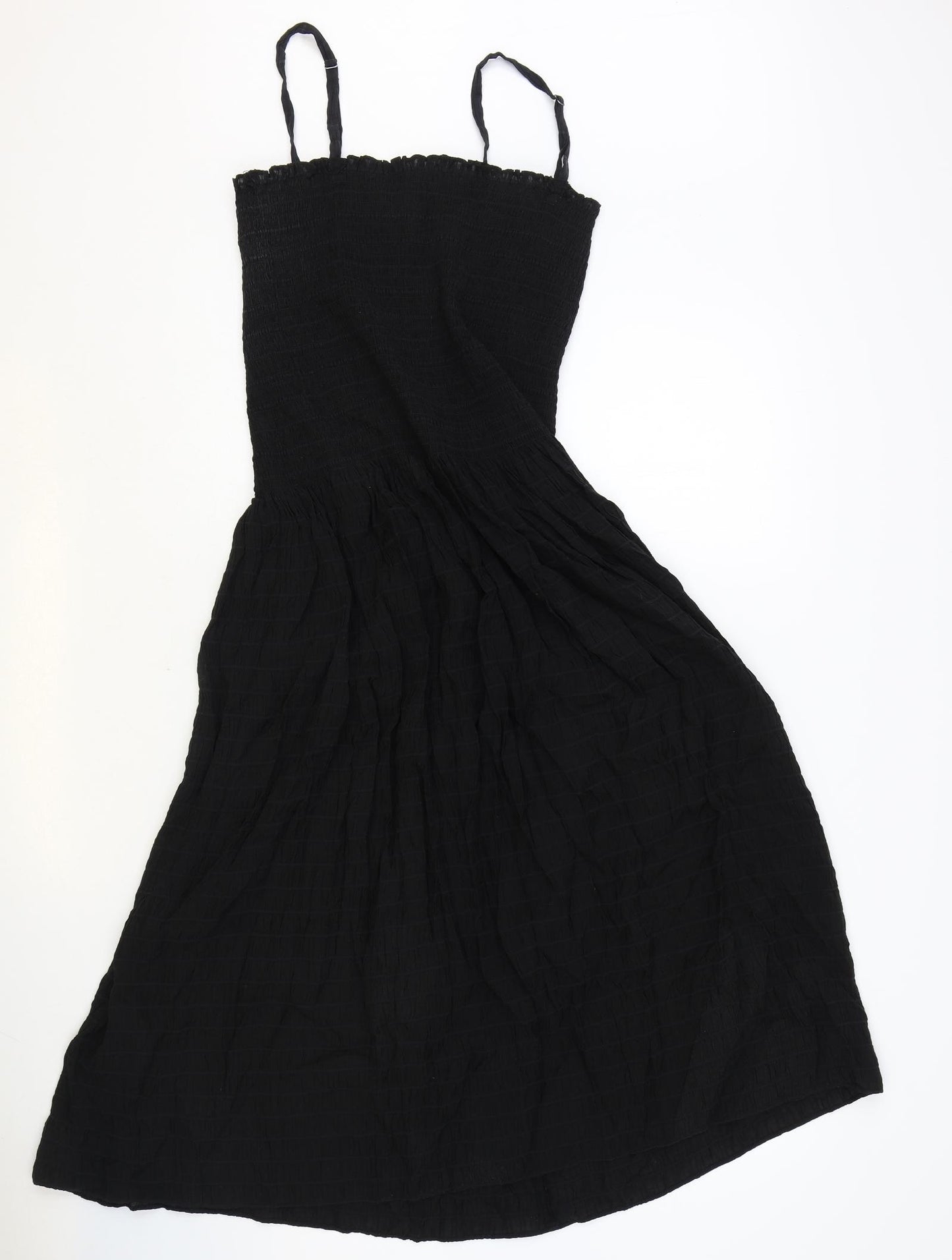 & Other Stories Womens Black Lyocell Fit & Flare Size M Square Neck Pullover