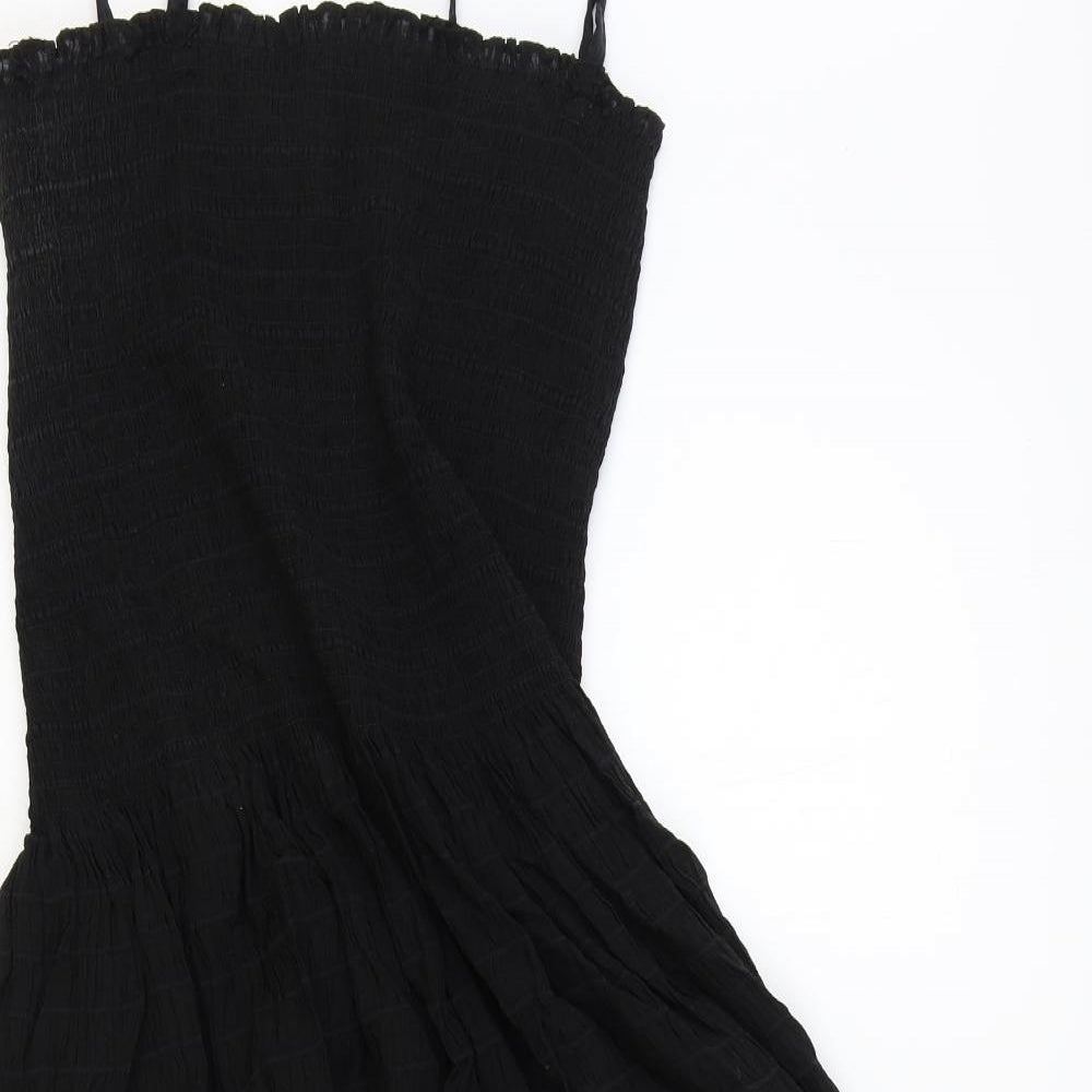& Other Stories Womens Black Lyocell Fit & Flare Size M Square Neck Pullover