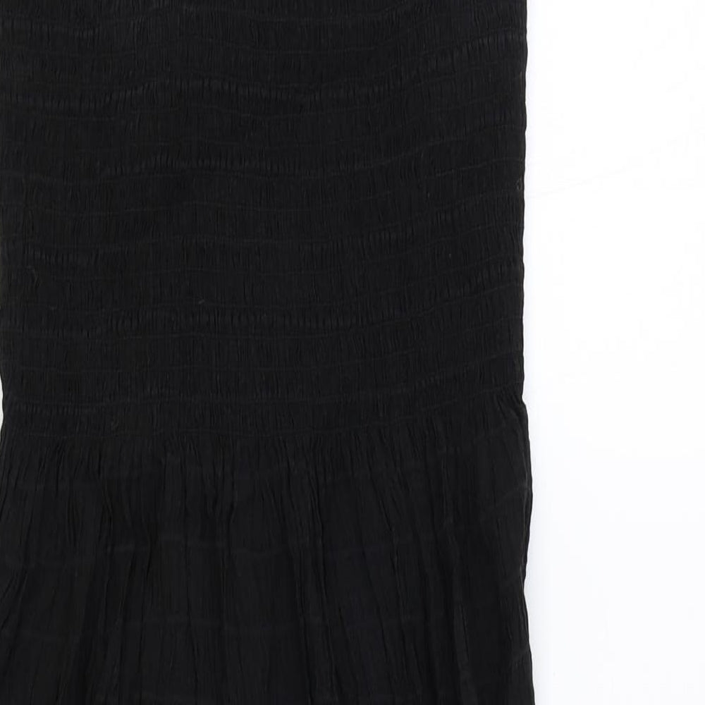 & Other Stories Womens Black Lyocell Fit & Flare Size M Square Neck Pullover