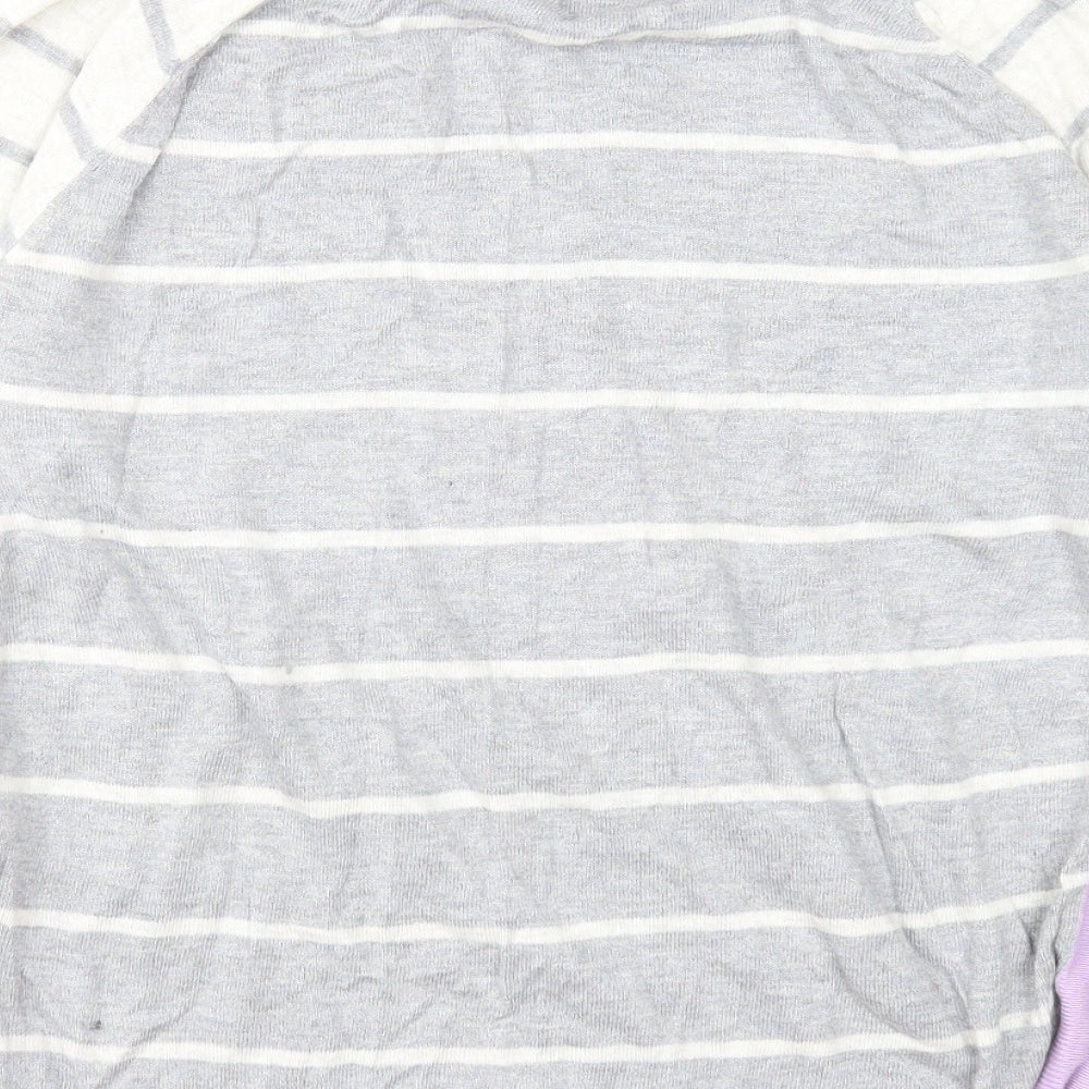 Mantaray Womens Grey Scoop Neck Geometric Viscose Pullover Jumper Size 12