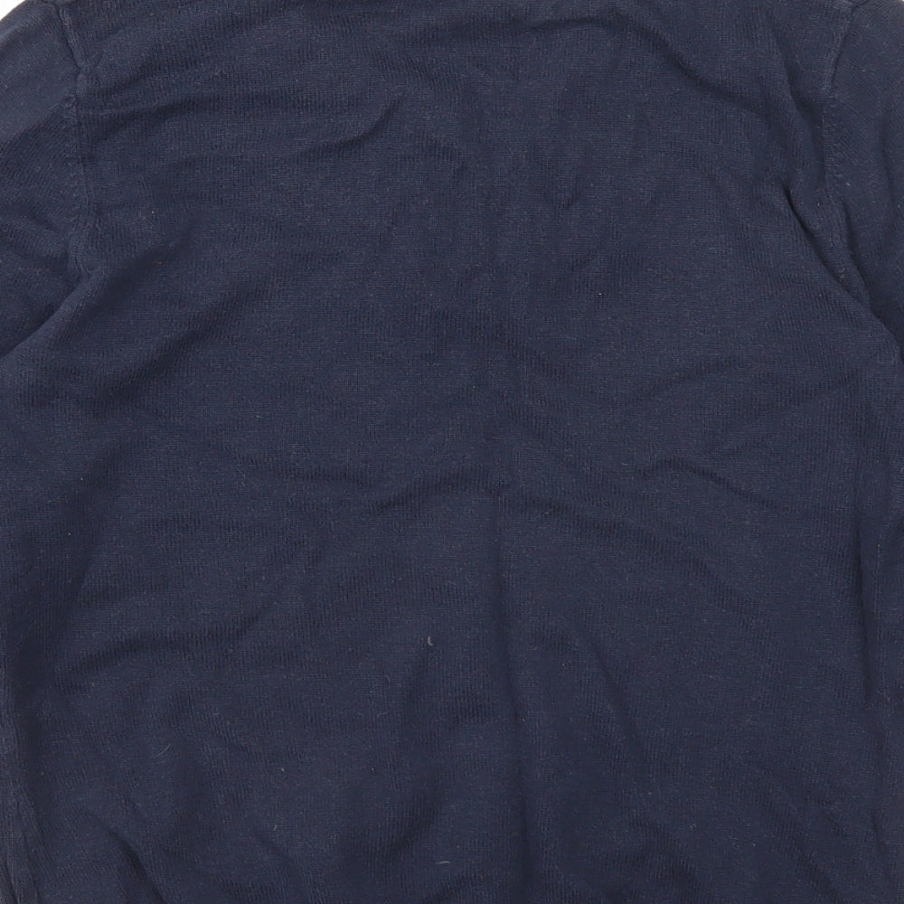 TU Womens Blue Collared Cotton Pullover Jumper Size 10
