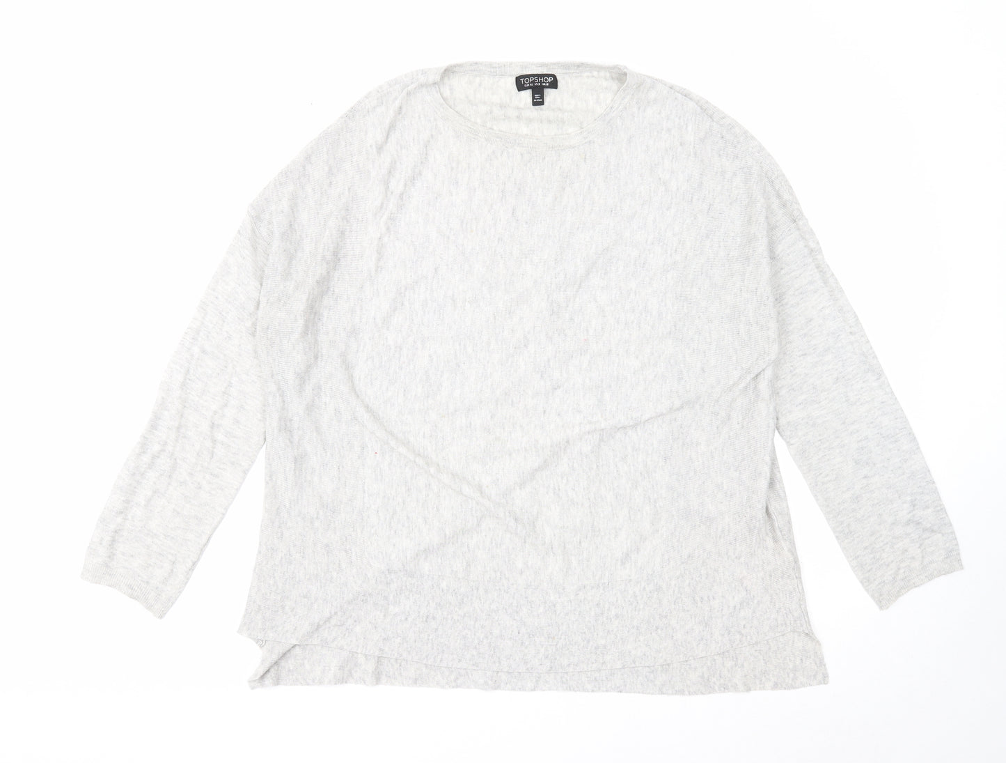 Topshop Womens Grey Round Neck Polyester Pullover Jumper Size 12