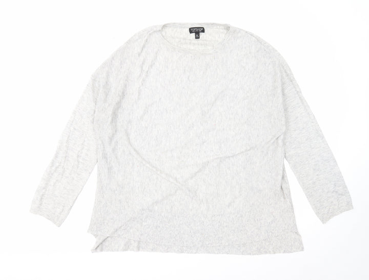 Topshop Womens Grey Round Neck Polyester Pullover Jumper Size 12
