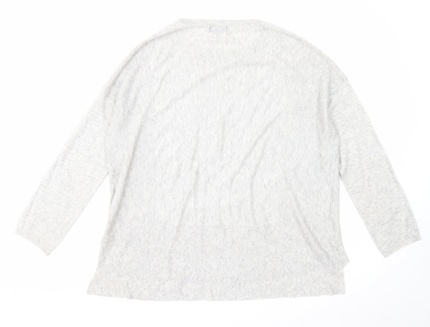 Topshop Womens Grey Round Neck Polyester Pullover Jumper Size 12