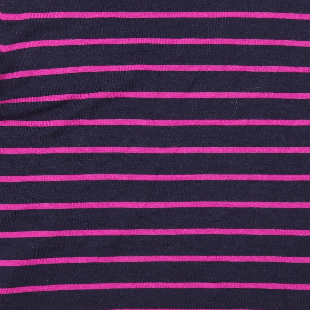 Marks and Spencer Womens Black V-Neck Striped Acrylic Pullover Jumper Size 20