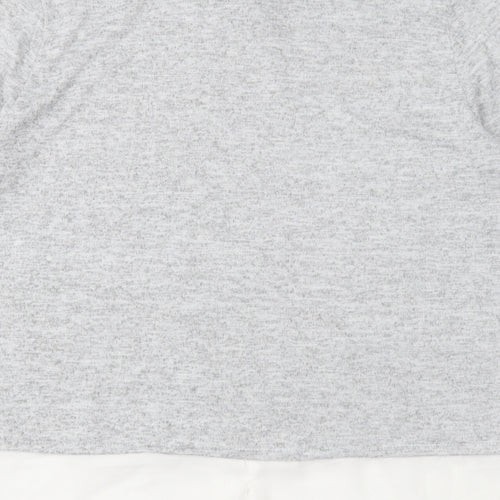 With Love Products Womens Grey Polyester Basic Blouse Size 14 Round Neck