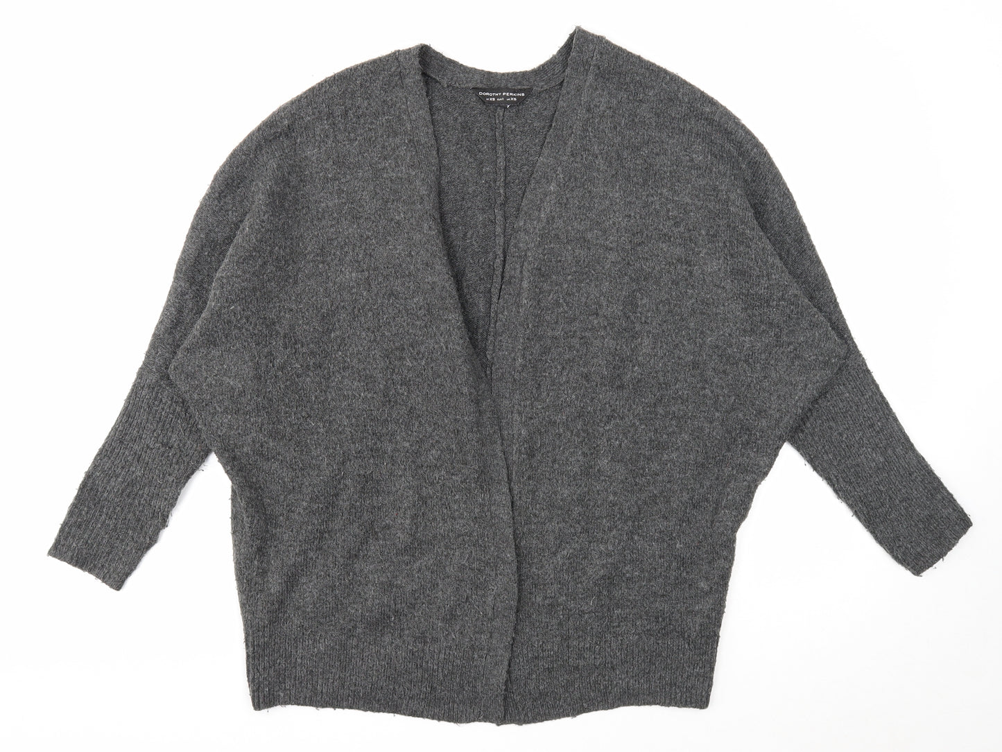Dorothy Perkins Womens Grey V-Neck Acrylic Cardigan Jumper Size XS